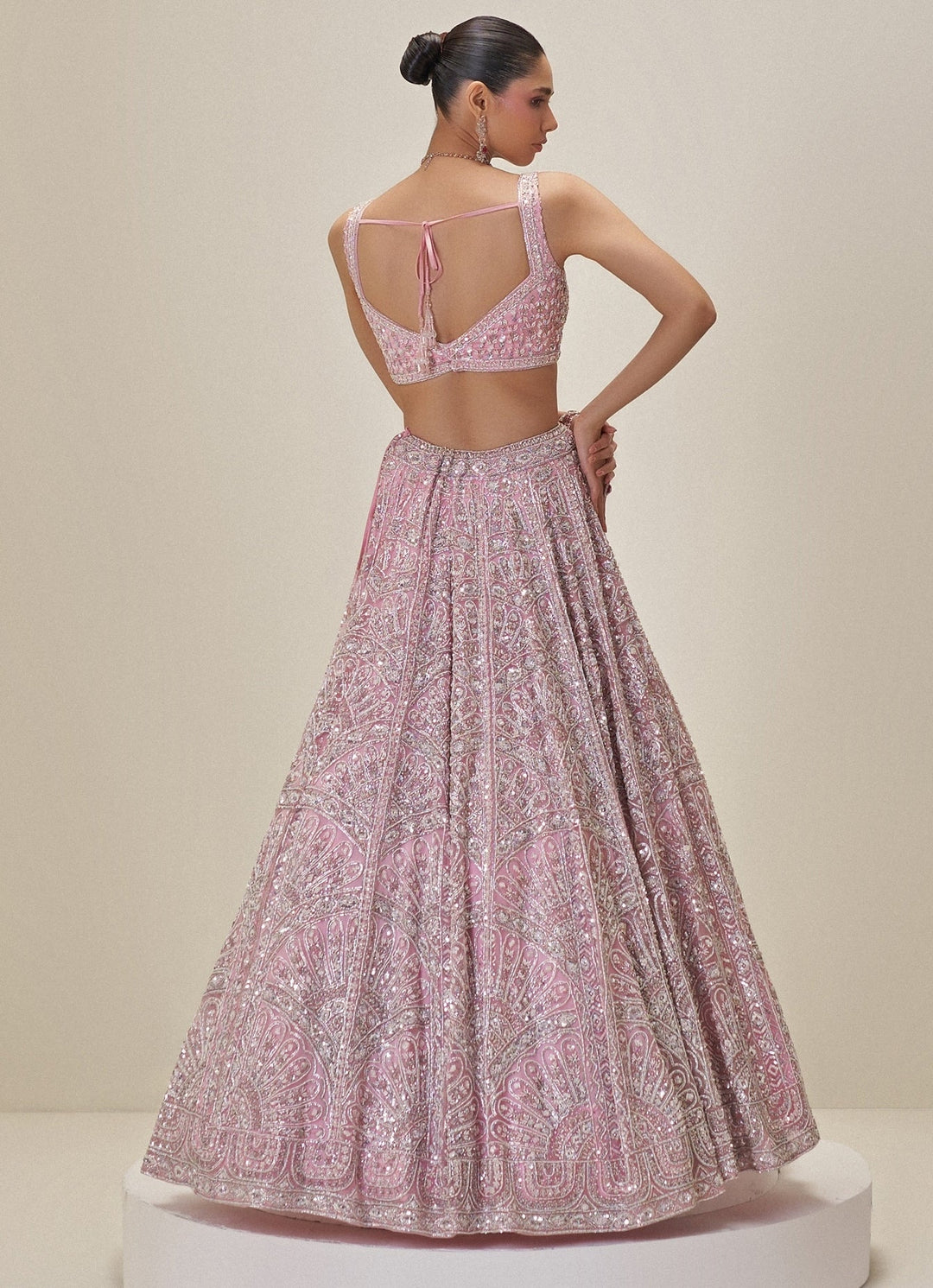 Blush Pink Embroidered Bridal Lehenga Set Angad Singh - Fabilicious Fashion