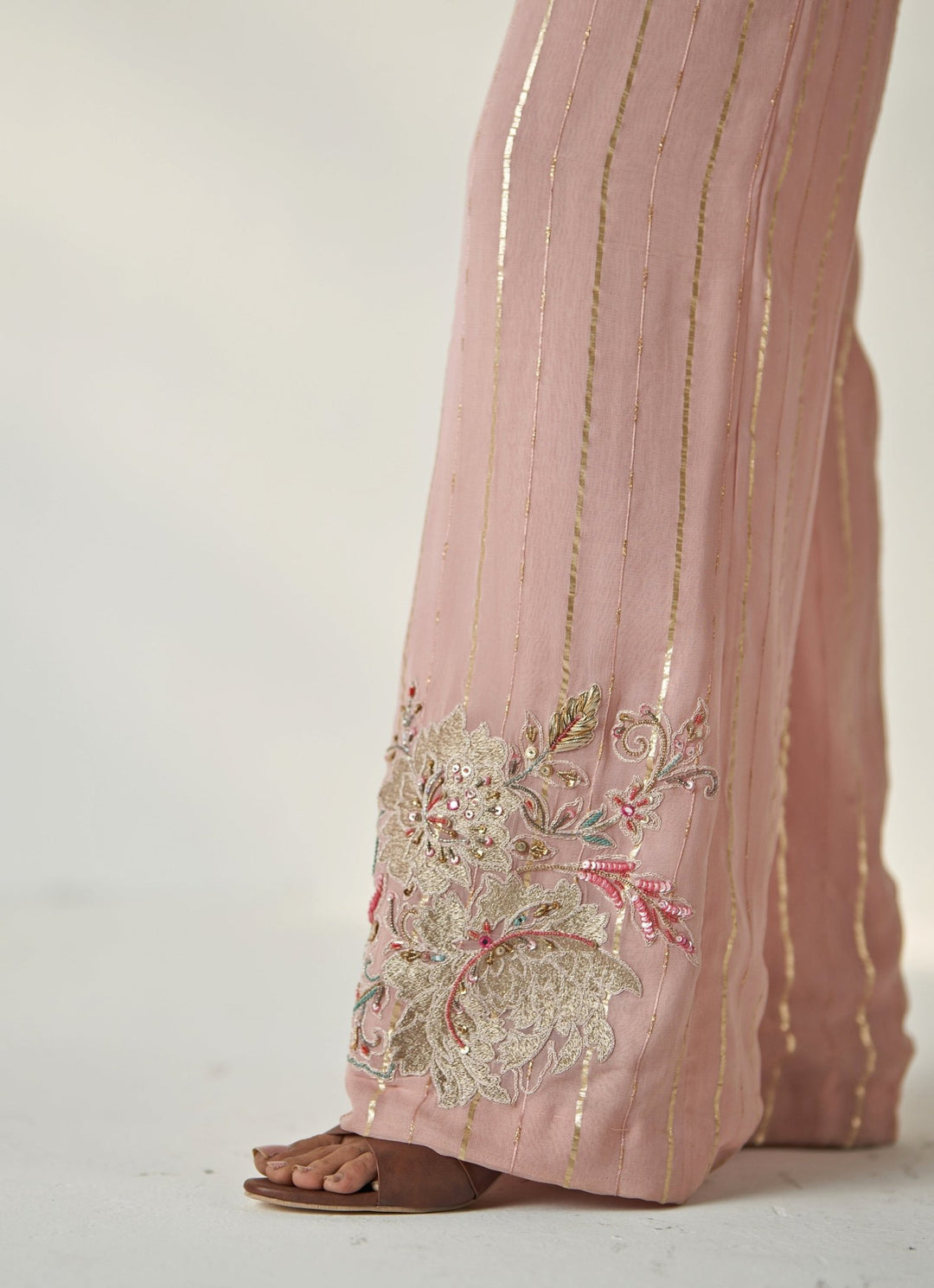 Blush Pink Embroidered Shirt And Pant Set Studio Bagechaa - Fabilicious Fashion