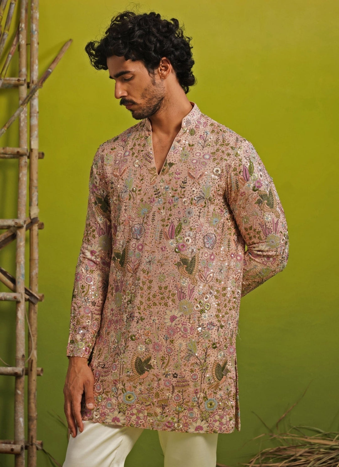 Blush Pink Georgette Short Kurta Set Kalpraag - Fabilicious Fashion