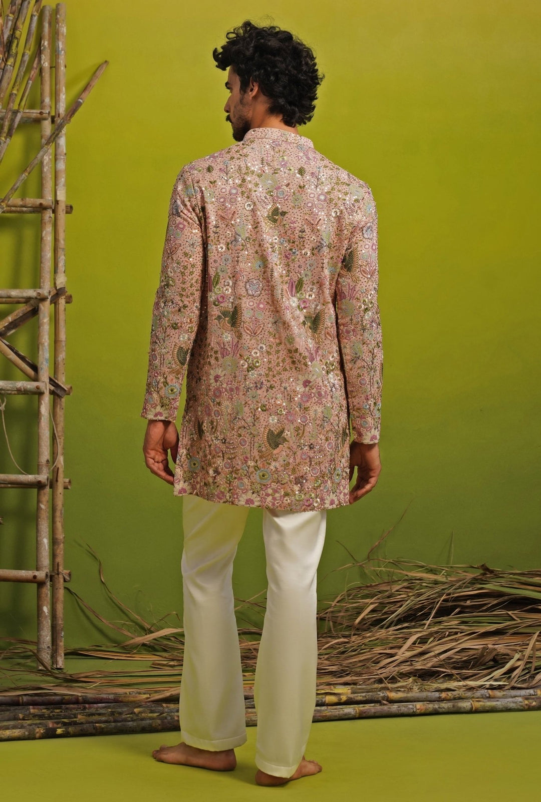Blush Pink Georgette Short Kurta Set Kalpraag - Fabilicious Fashion