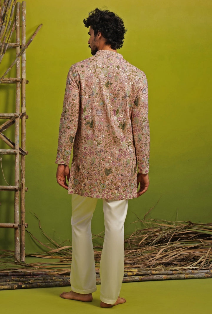 Blush Pink Georgette Short Kurta Set Kalpraag - Fabilicious Fashion
