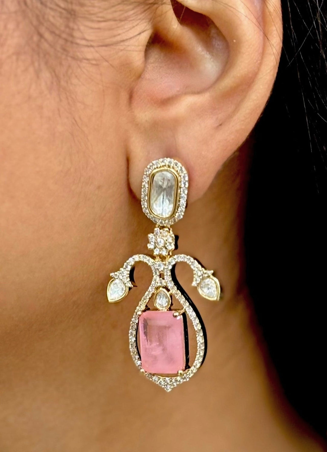 Naymee Blush Pink Kundan And Polki Necklace SetFabilicious Fashion