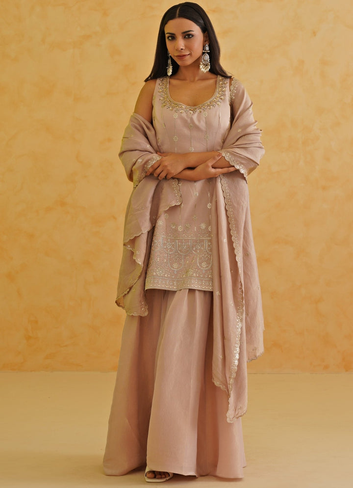 Blush Pink Kurta Garara Set Deepika Chadha - Fabilicious Fashion