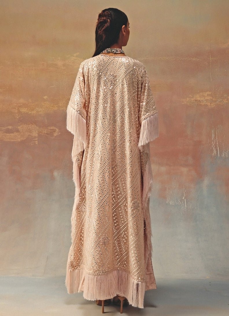 Twenty Nine Blush Pink Mirrorwork Georgette Kaftan PantsFabilicious Fashion