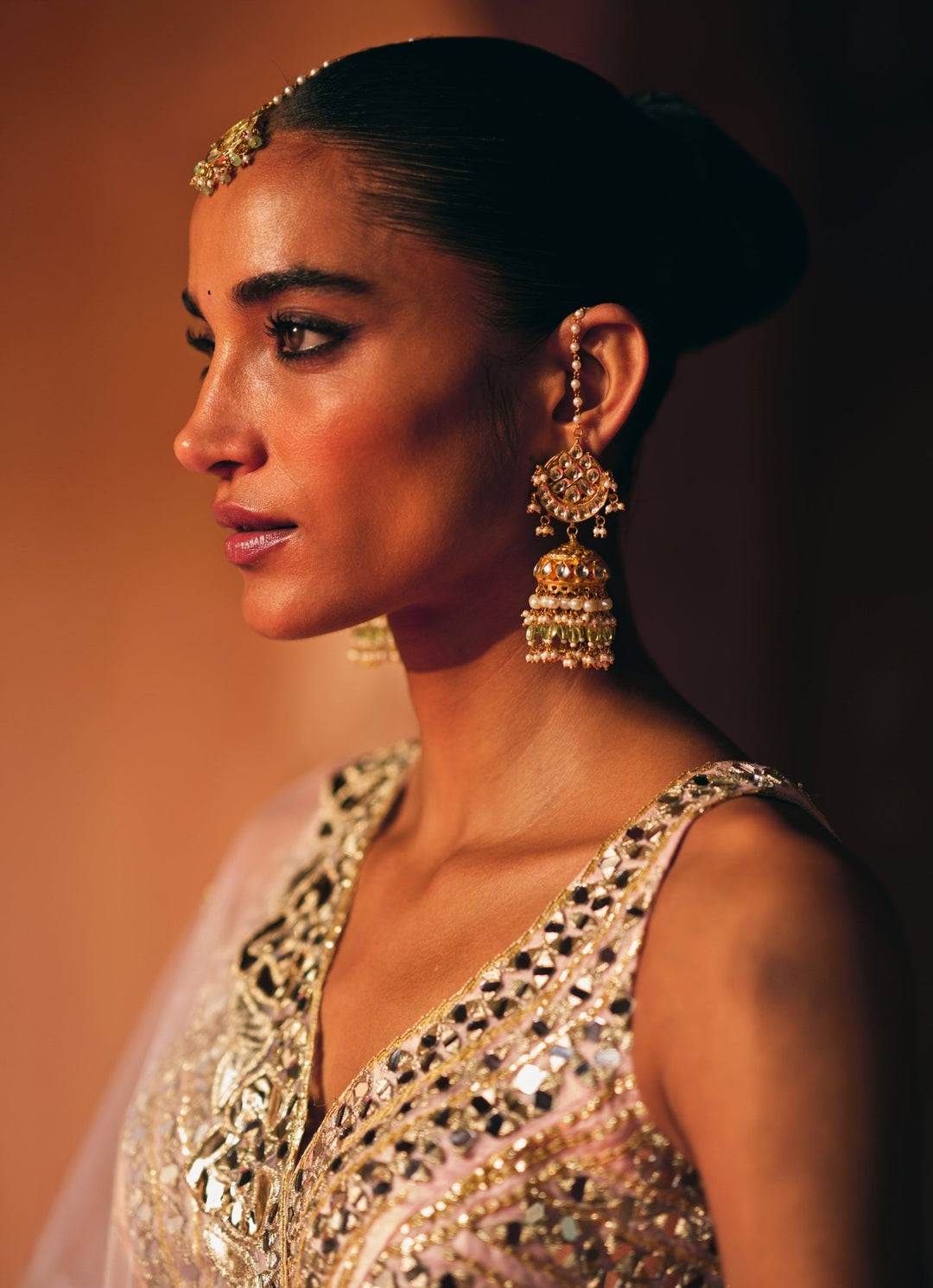 Blush Pink Organza Lehenga Set Angad Singh - Fabilicious Fashion
