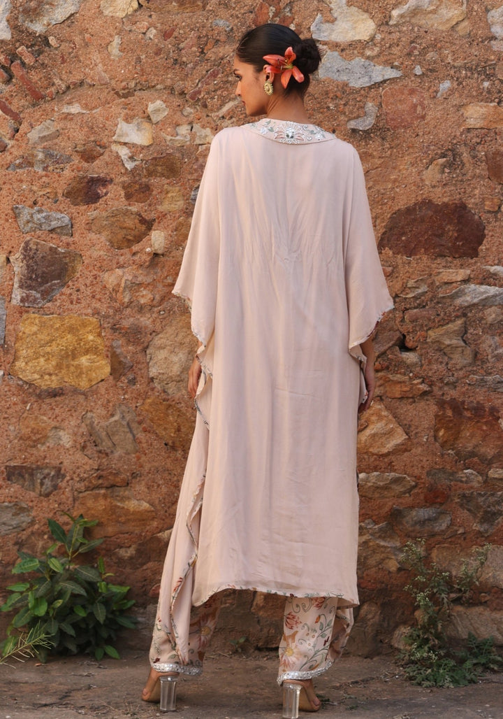 Blush Pink Printed Kaftan Kurta Set Seema Thukral - Fabilicious Fashion