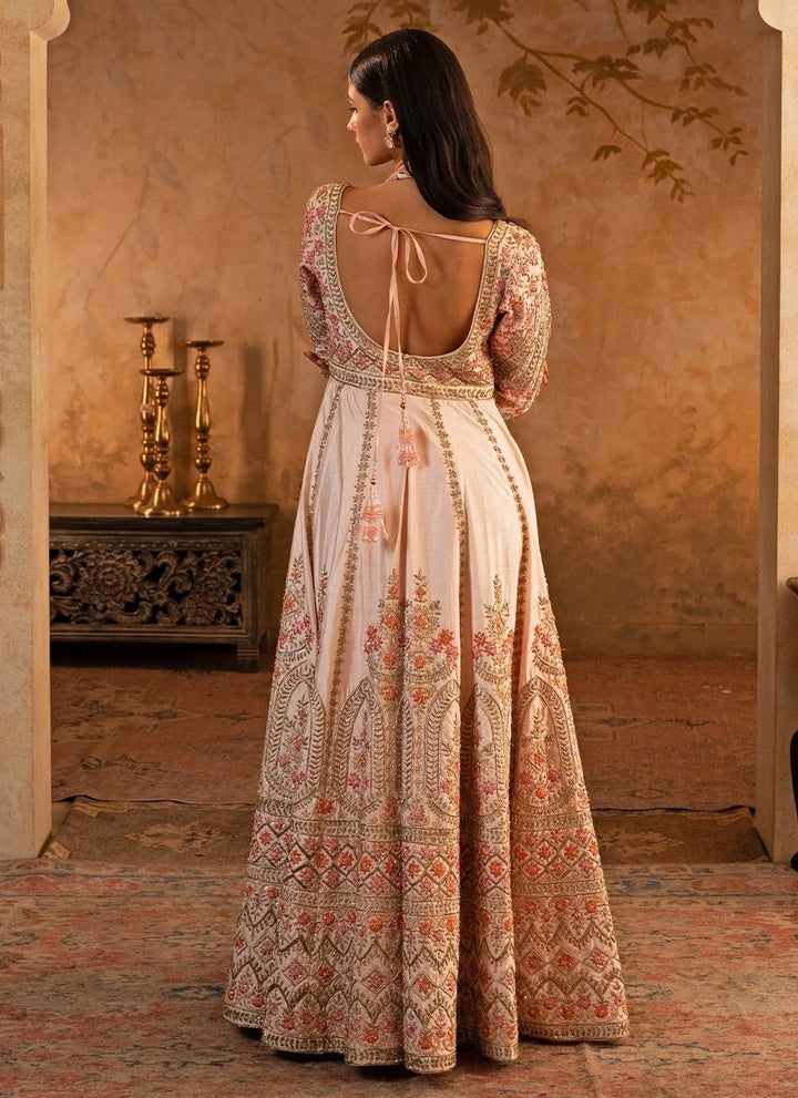Angad Singh Blush Pink Raw Silk Anarkali SetFabilicious Fashion