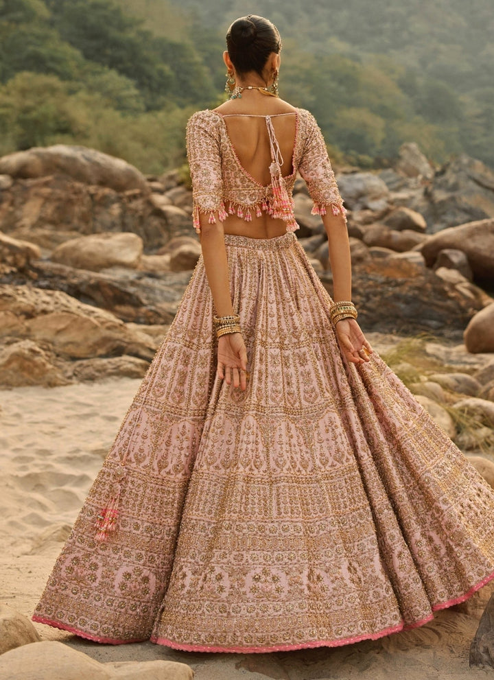 Nitika Gujral Blush Pink Raw Silk Bridal Lehenga SetFabilicious Fashion