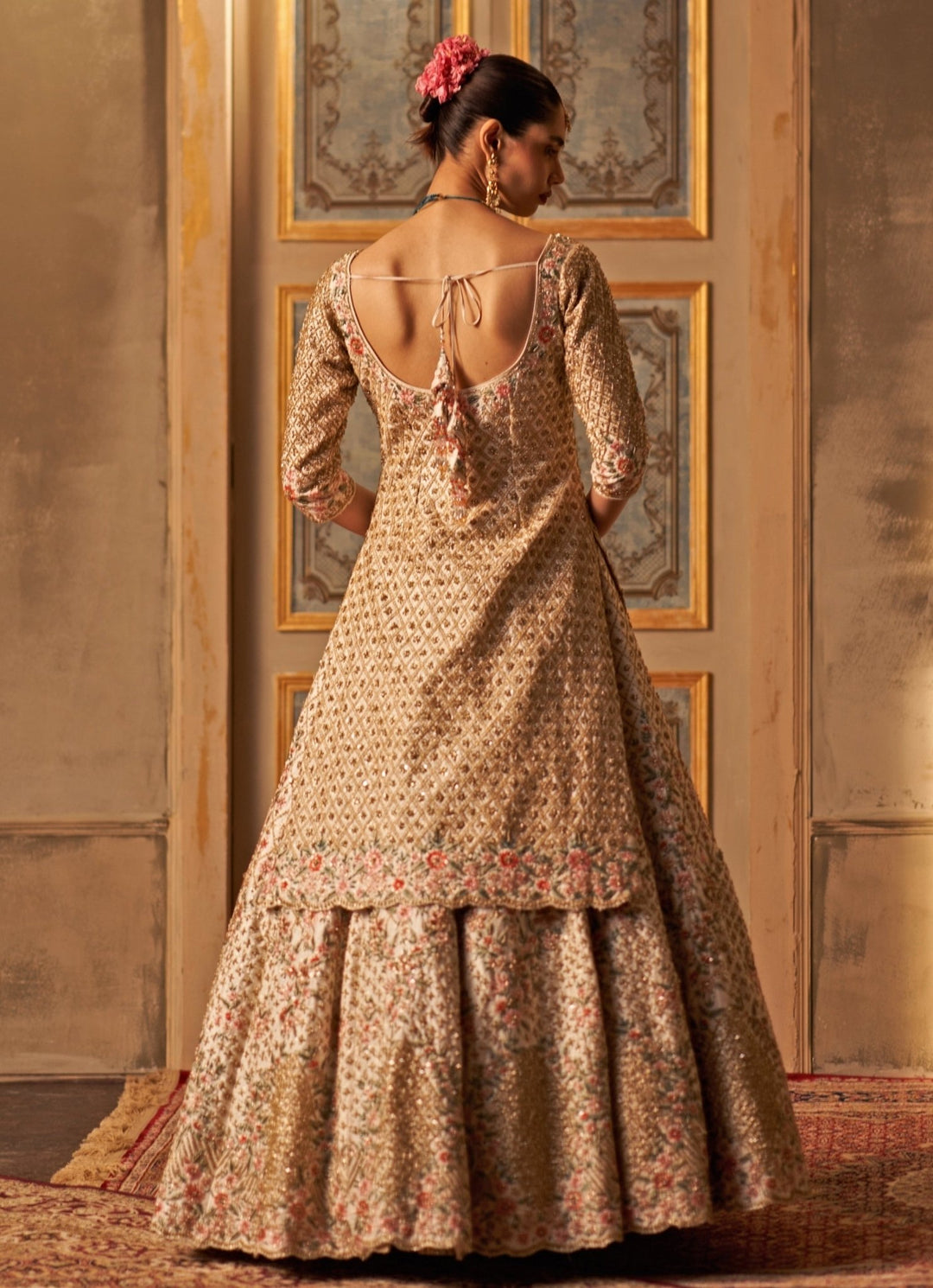Blush Pink Raw Silk Kurta Lehenga Set Angad Singh - Fabilicious Fashion