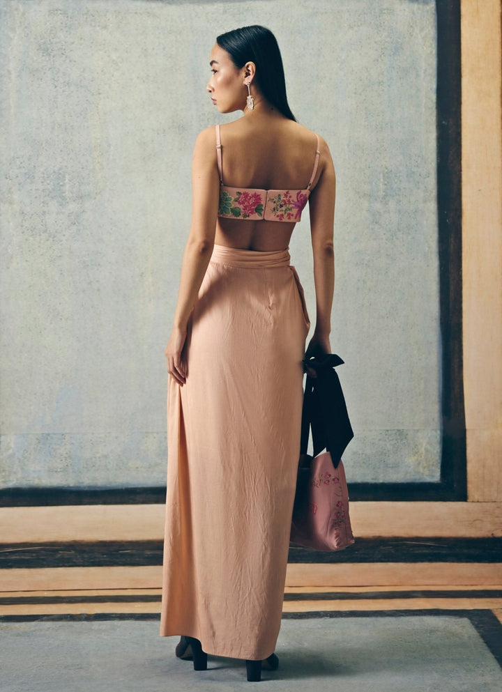 Blush Pink Silk Jacket Set Paulmi and Harsh X Ease - Fabilicious Fashion