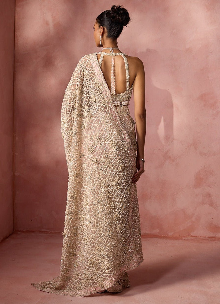 Blush Pink Soft Net Saree Nitika Gujral - Fabilicious Fashion