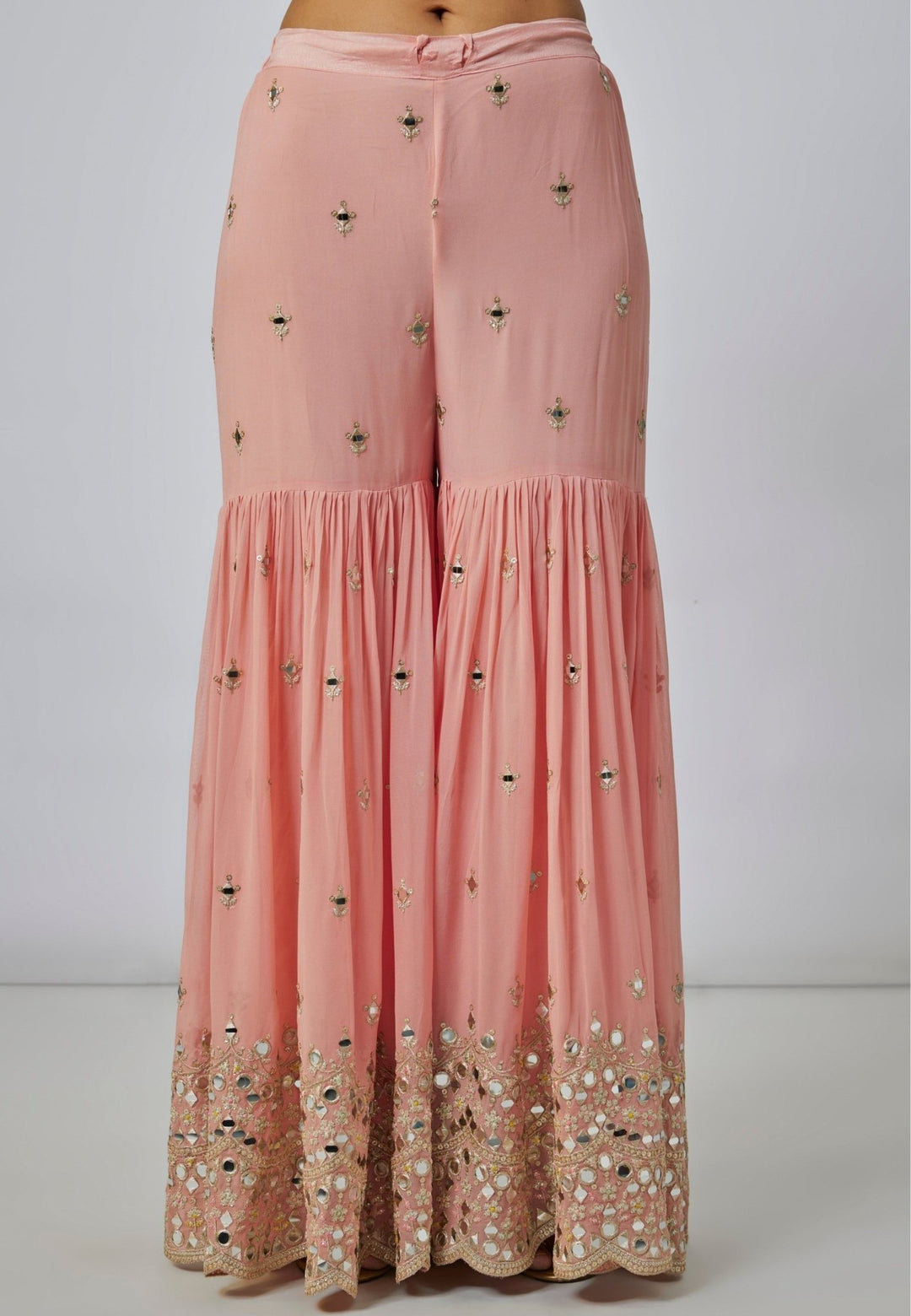 Gopi Vaid Blush Pink Tussar Kurta Sharara SetFabilicious Fashion