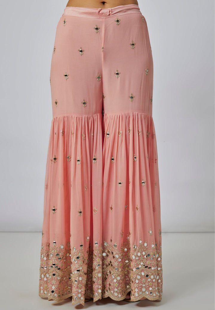 Gopi Vaid Blush Pink Tussar Kurta Sharara SetFabilicious Fashion