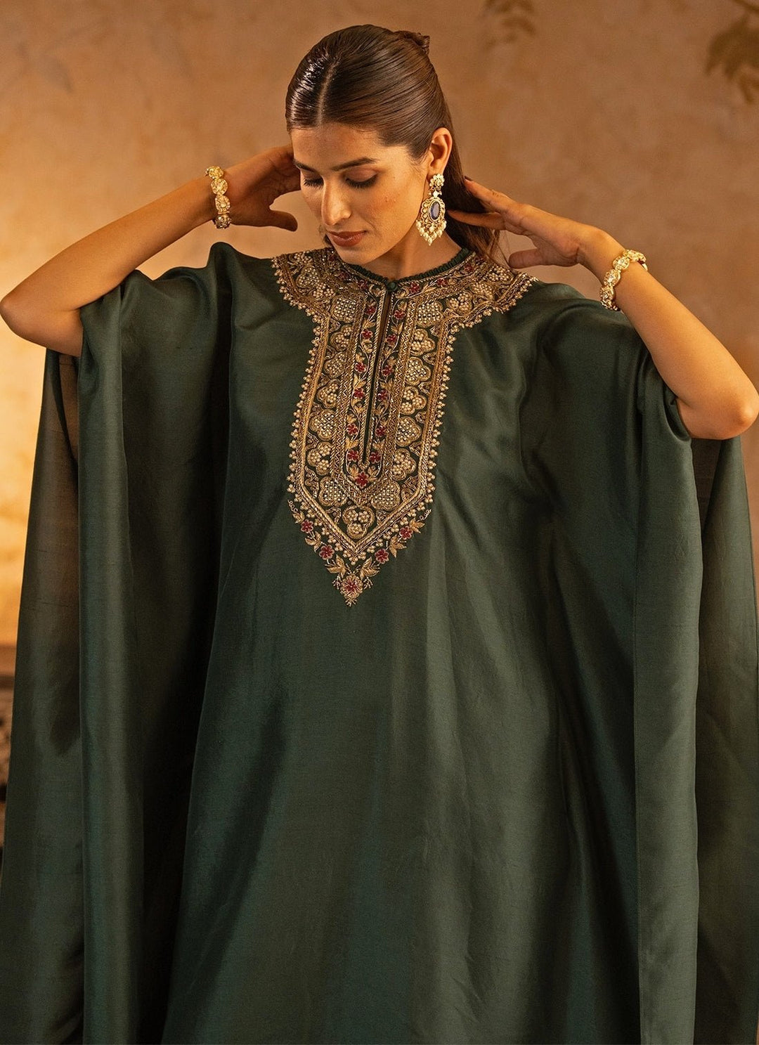 Angad Singh Bottle Green Silk KaftanFabilicious Fashion