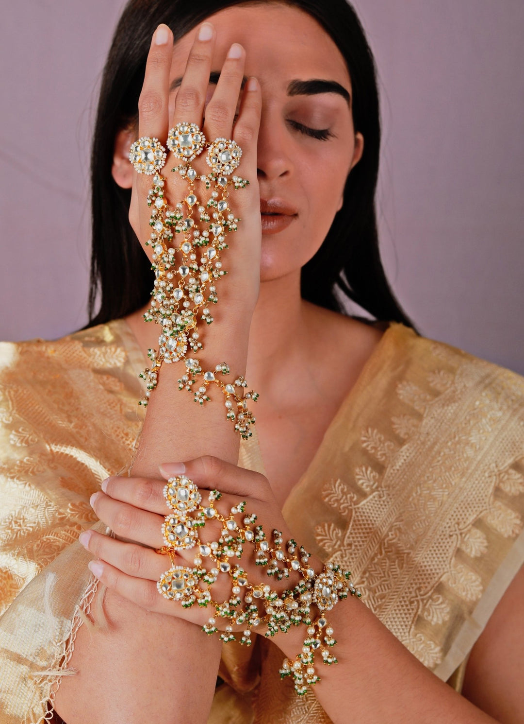 Bridal Three Layered Hathphool Riana by Shikha Jindal - Fabilicious Fashion