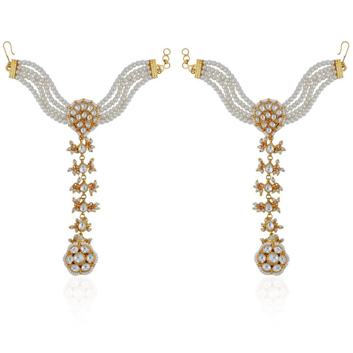 Bridal White Beaded Floral Hathphools Riana by Shikha Jindal - Fabilicious Fashion