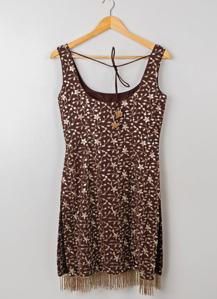 Brown Embroidered Georgette Kurta Sharara Set Anisha Shetty - Fabilicious Fashion