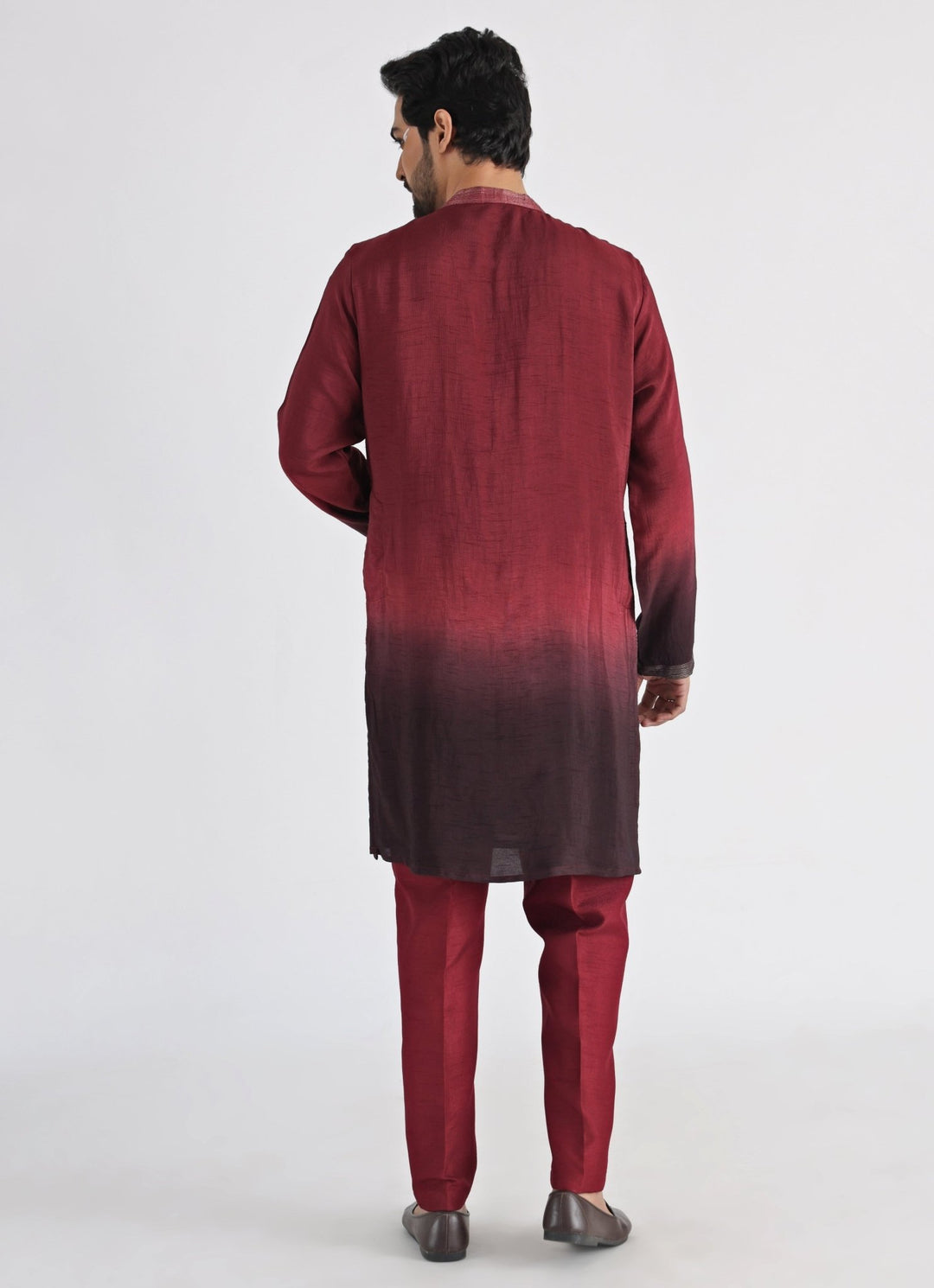 Brown Embroidered Nehru Jacket With Kurta Set Smriti - Fabilicious Fashion
