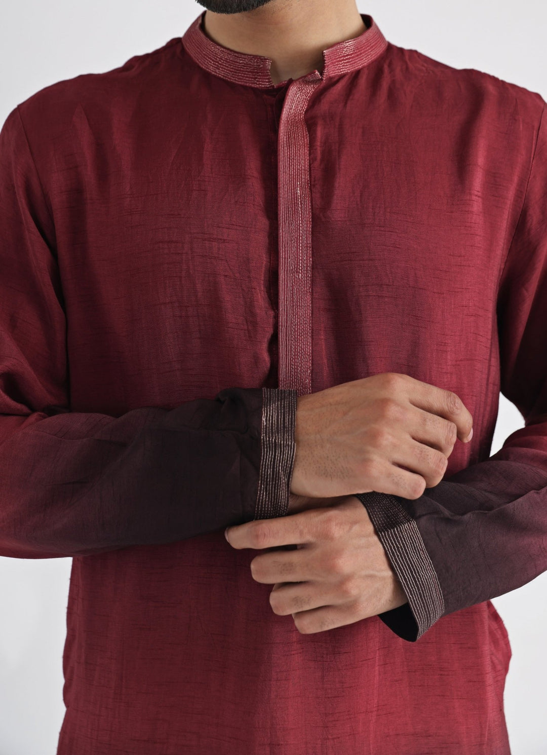 Brown Embroidered Nehru Jacket With Kurta Set Smriti - Fabilicious Fashion