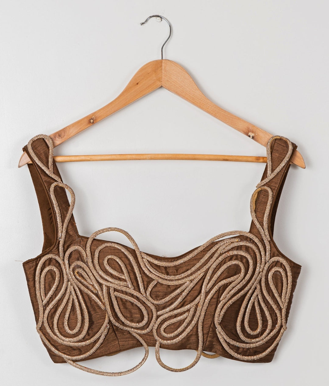 Brown Embroidered Organza Lehenga Anisha Shetty - Fabilicious Fashion