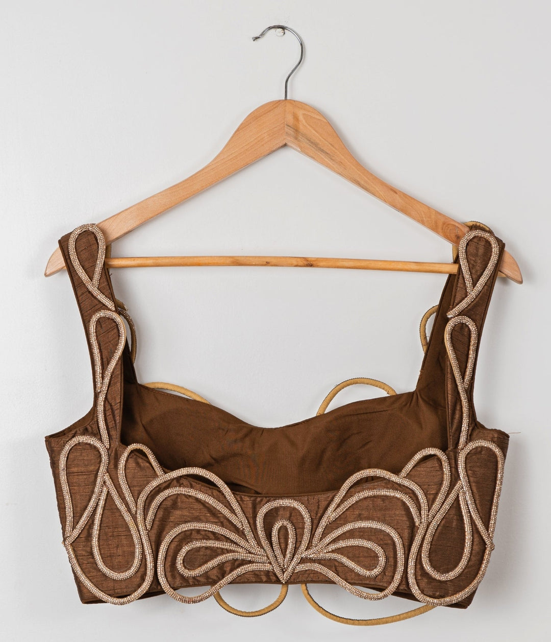 Brown Embroidered Organza Lehenga Anisha Shetty - Fabilicious Fashion