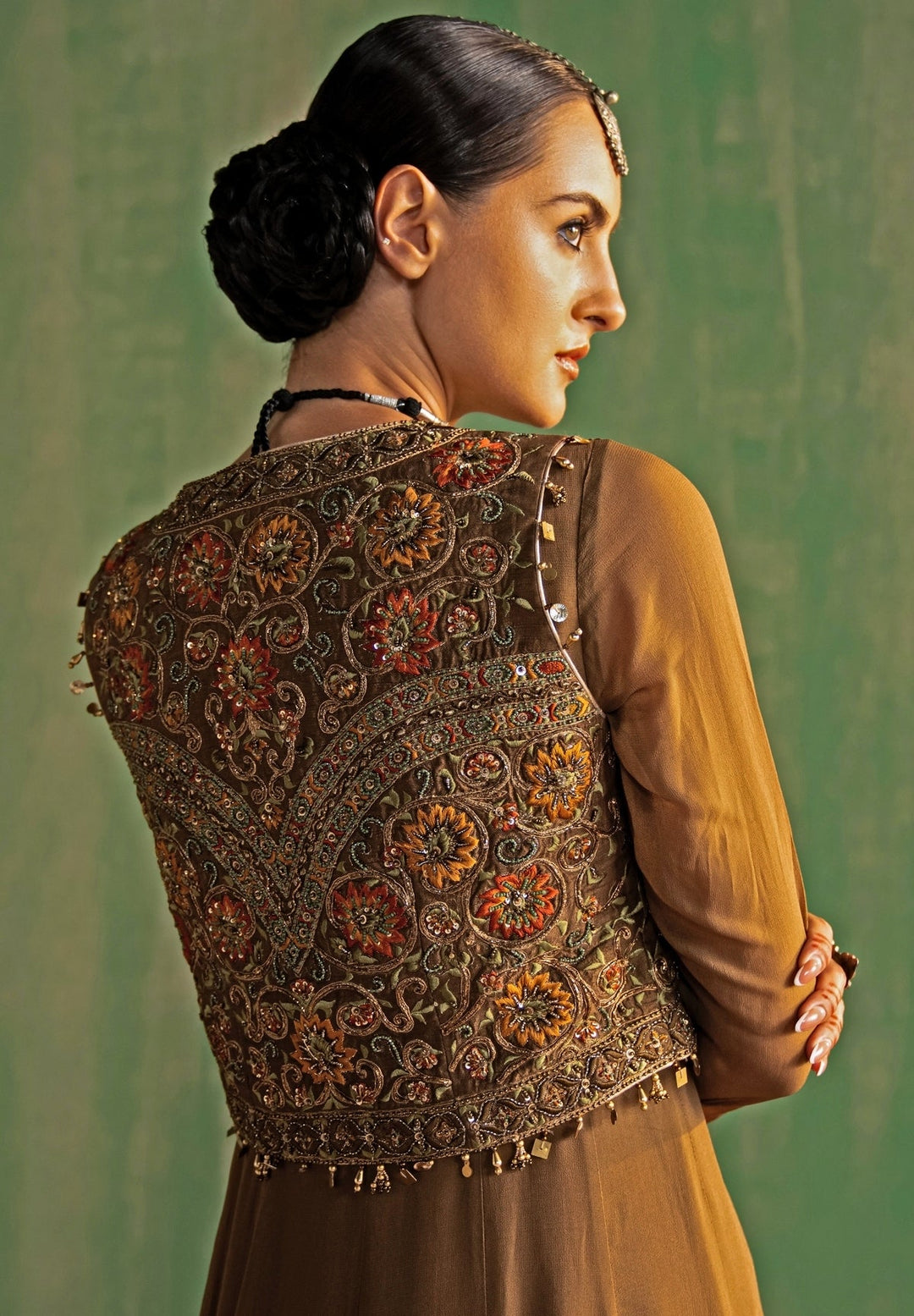 Brown Embroidered Silk Anarkali Set Studio Bagechaa - Fabilicious Fashion