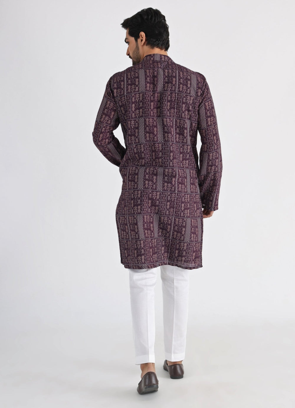 Brown Printed And Embroidered Kurta Pant Set Smriti - Fabilicious Fashion