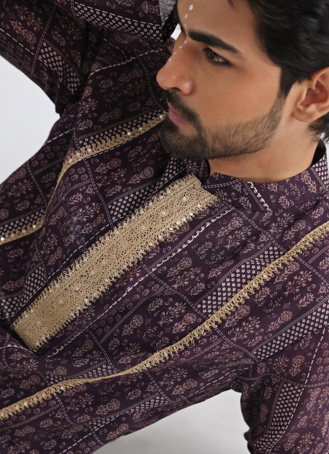 Brown Printed And Embroidered Kurta Pant Set Smriti - Fabilicious Fashion