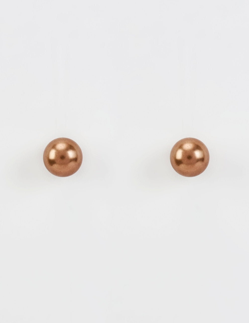 Brown Single Pearl Stud Earrings Vivinia by Vidhi Mehra - Fabilicious Fashion
