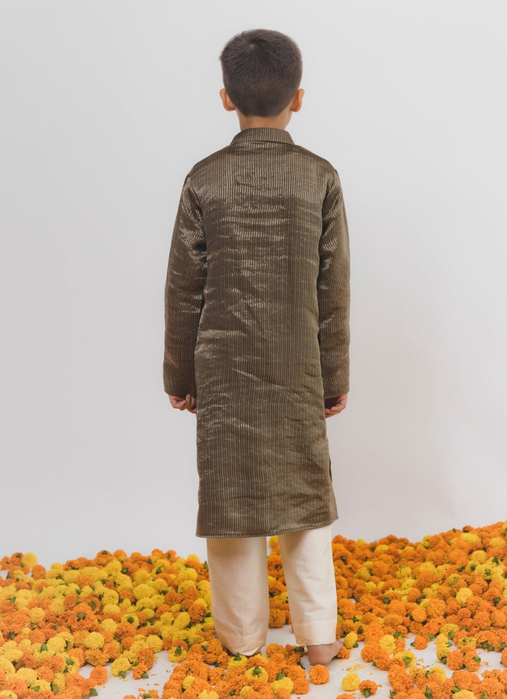 Brown Tissue Chanderi Kurta Set Chotibuti - Fabilicious Fashion