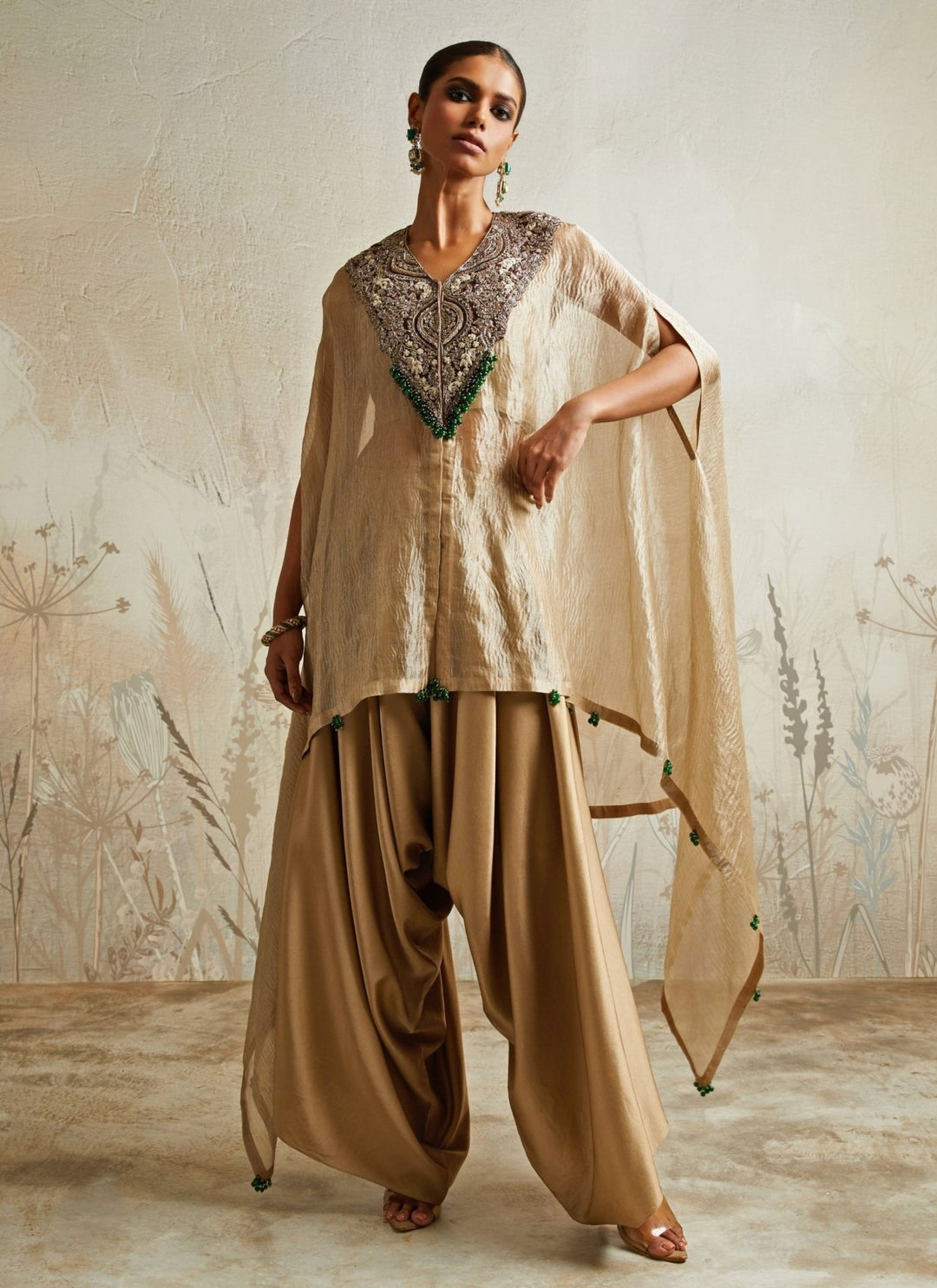 Prisho Champagne Crushed Tissue Kaftan SetFabilicious Fashion