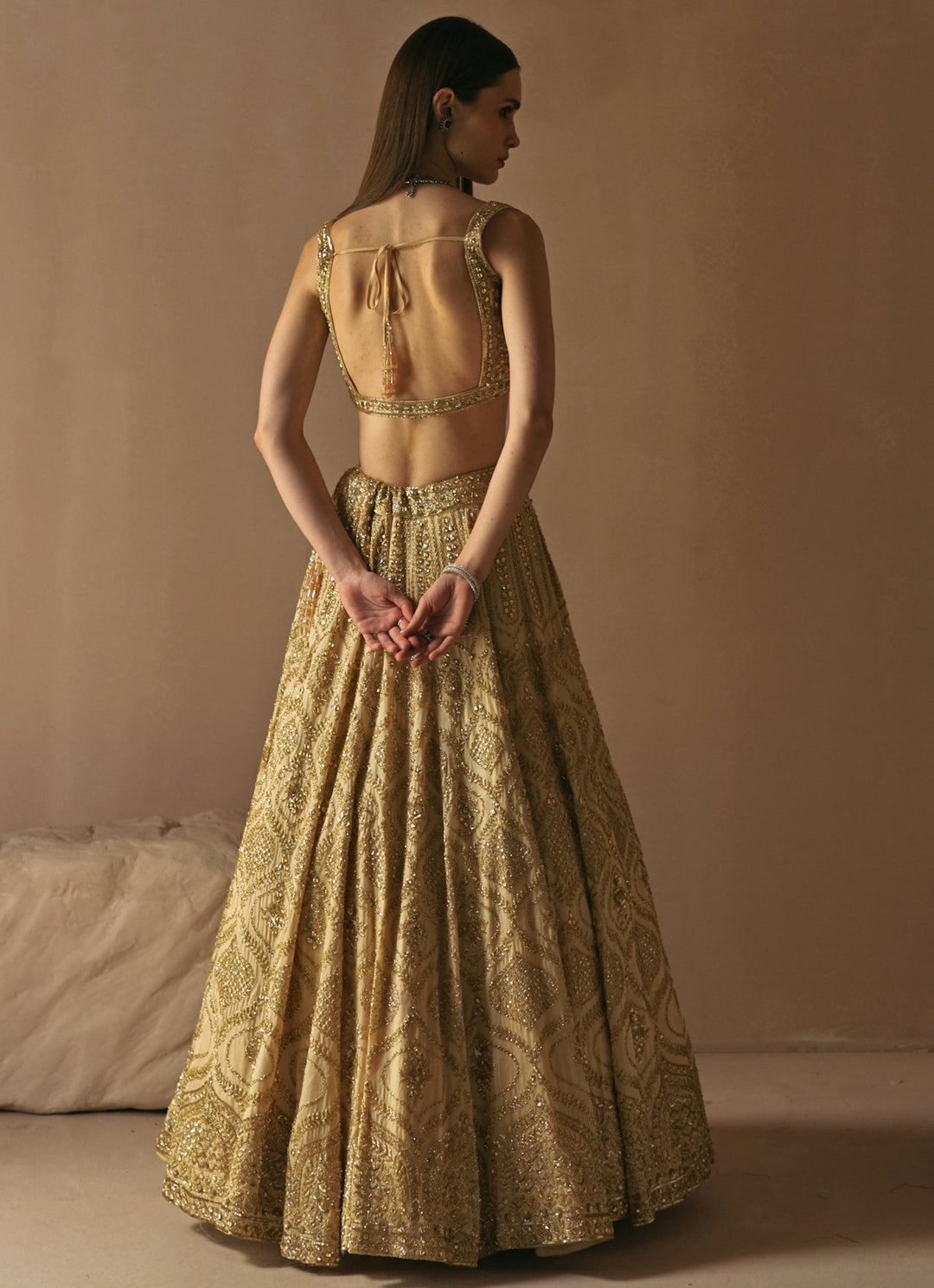 Champagne Gold Embroidered Bridal Lehenga Angad Singh - Fabilicious Fashion