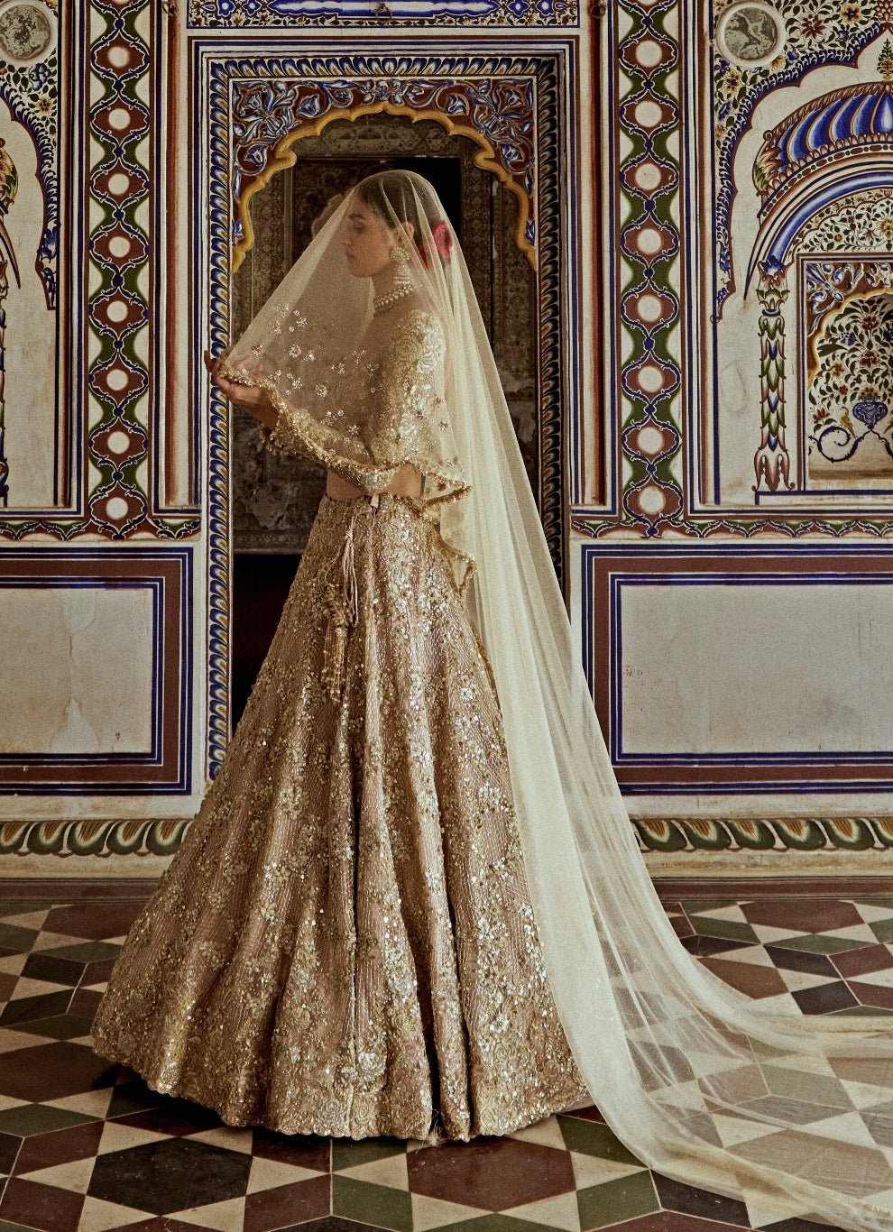 Champagne Gold Embroidered Lehenga Set Nitika Gujral - Fabilicious Fashion