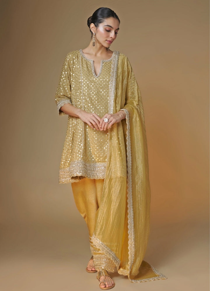 Renee Label Champagne Gold Georgette Kurta Salwar SetFabilicious Fashion