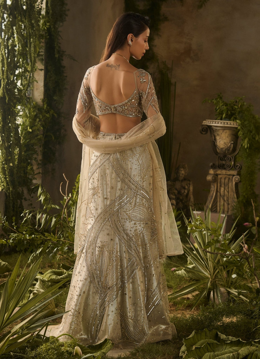Champagne Gold Mermaid Lehenga Set Parul Gandhi - Fabilicious Fashion