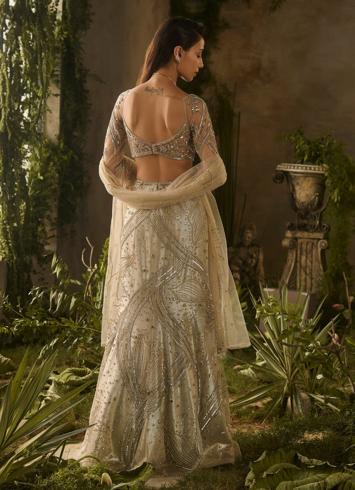 Champagne Gold Mermaid Lehenga Set Parul Gandhi - Fabilicious Fashion