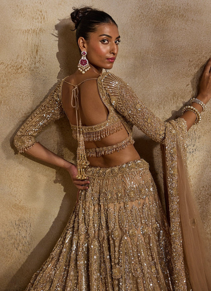 Champagne Gold Tulle Lehenga Set Nitika Gujral - Fabilicious Fashion
