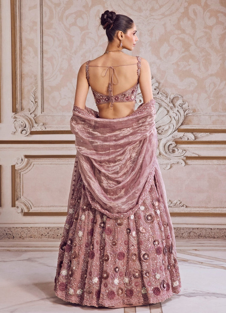 Champagne Lilac Silk Organza Lehenga Set Sanya Gulati - Fabilicious Fashion