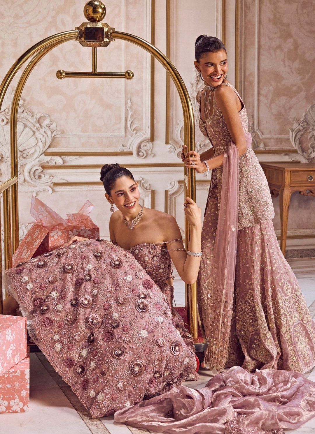 Champagne Lilac Silk Organza Peplum Kurta Pants Set Sanya Gulati - Fabilicious Fashion