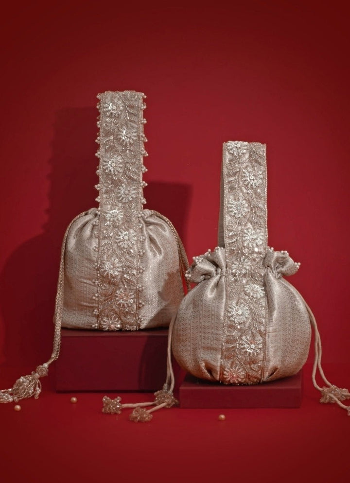 Champagne Organza Bucket Bag AMYRA - Fabilicious Fashion