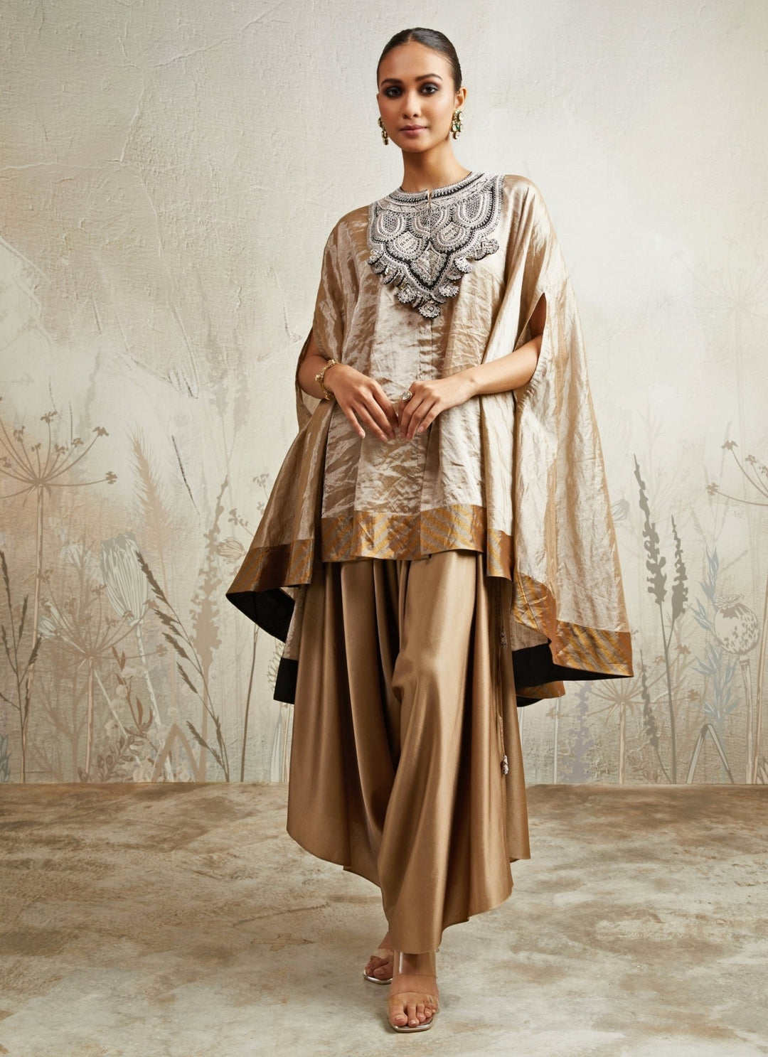 Prisho Champagne Tissue Kaftan Pants SetFabilicious Fashion