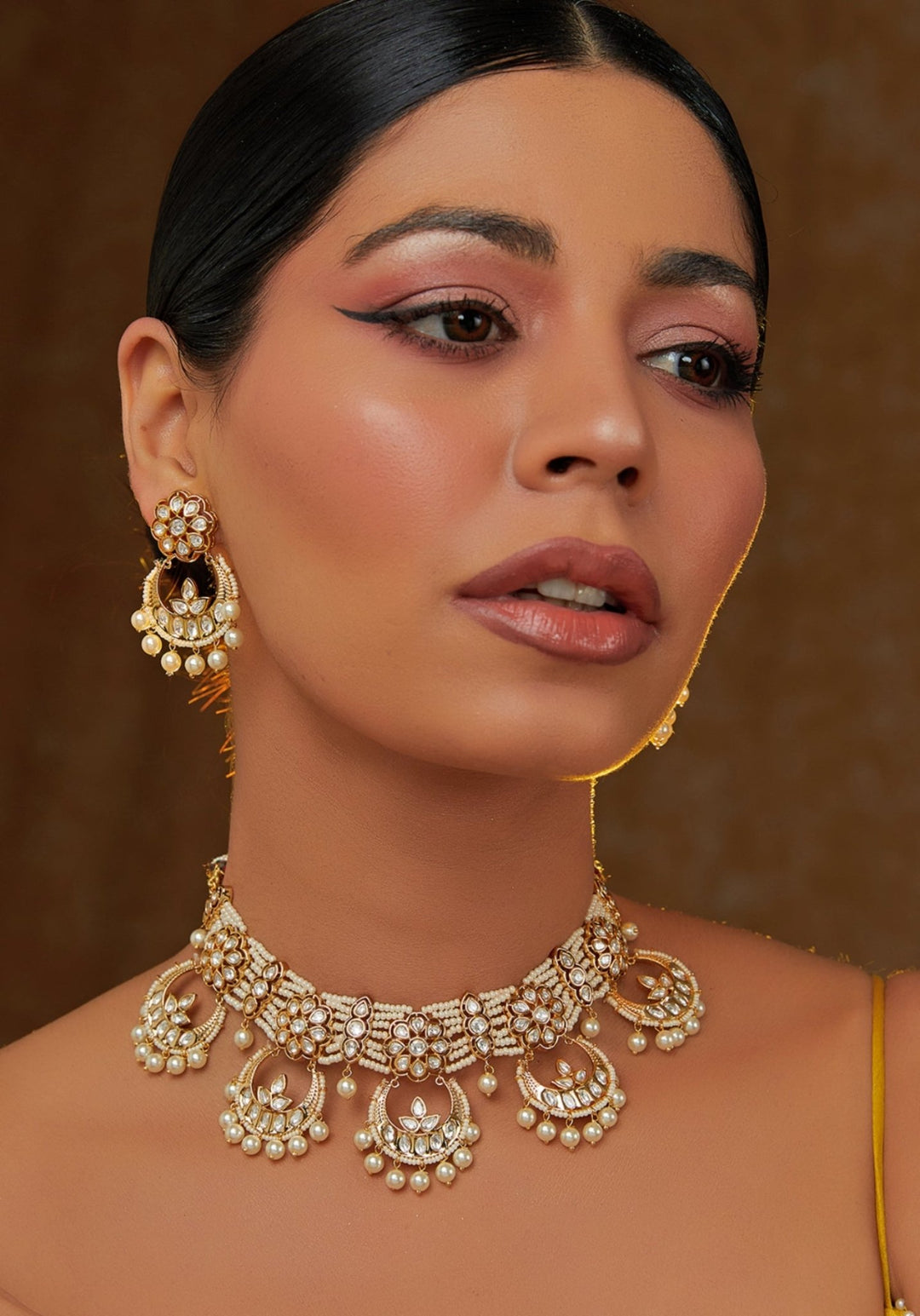 Chandbali Necklace Set Zevar by Geeta - Fabilicious Fashion