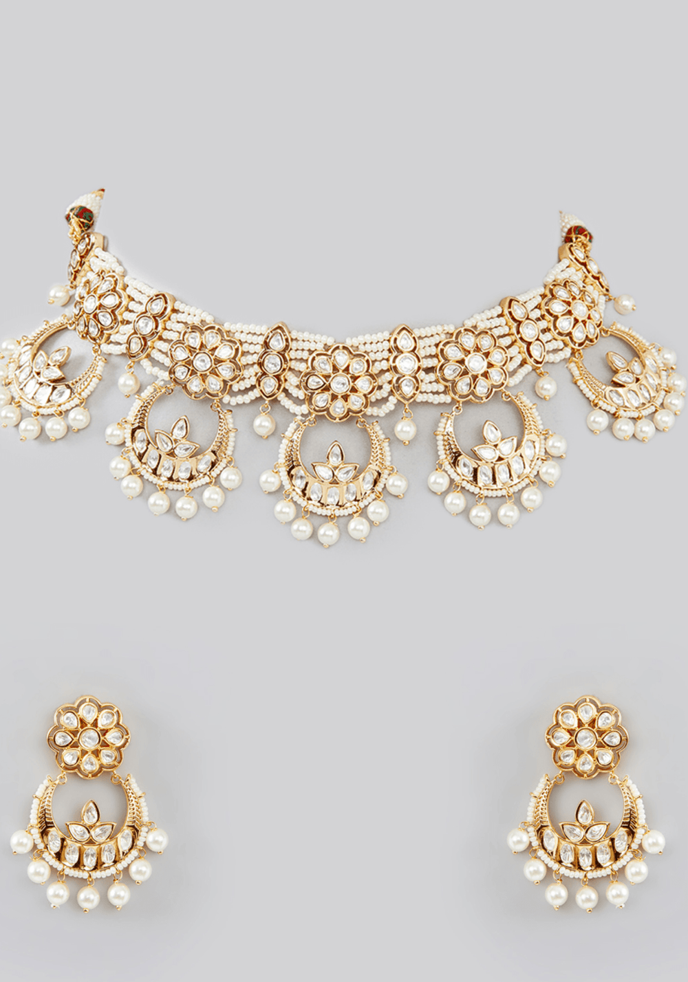Chandbali Necklace Set Zevar by Geeta - Fabilicious Fashion