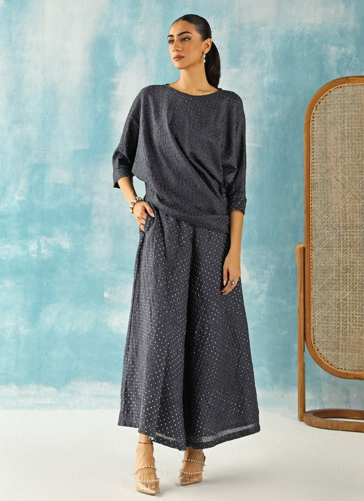 Twenty Nine Charcoal Grey Bandhani Top With SkirtFabilicious Fashion