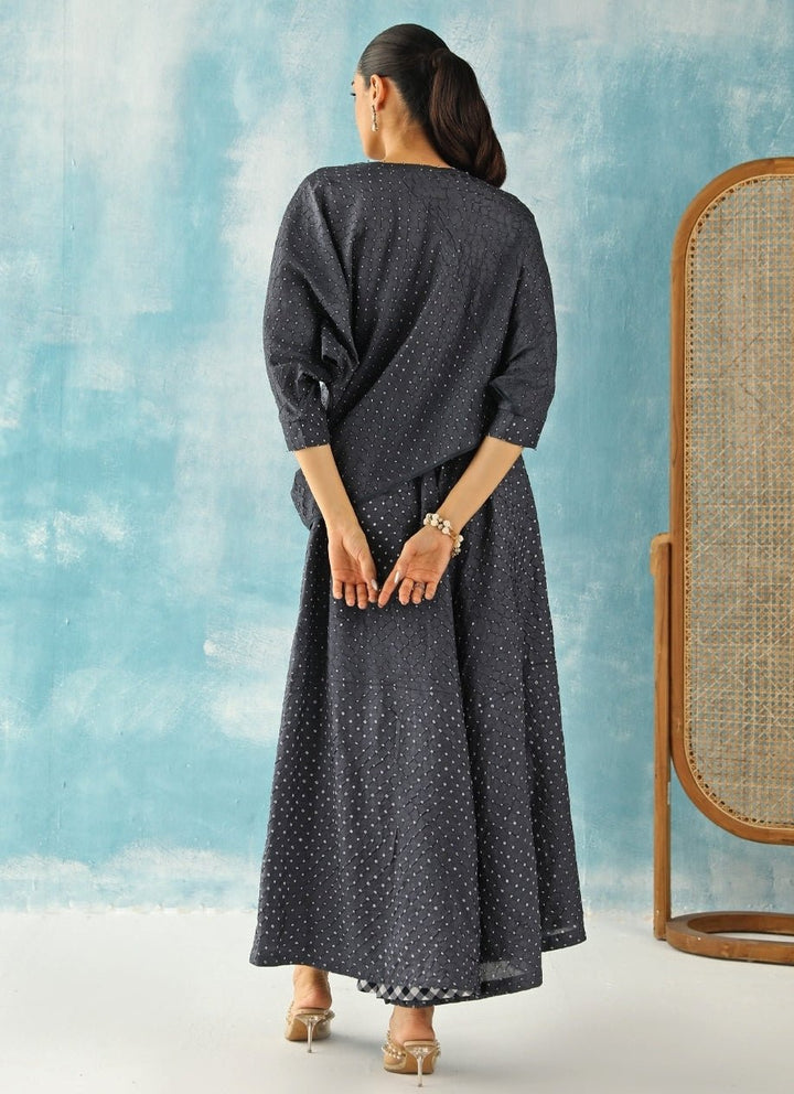 Twenty Nine Charcoal Grey Bandhani Top With SkirtFabilicious Fashion
