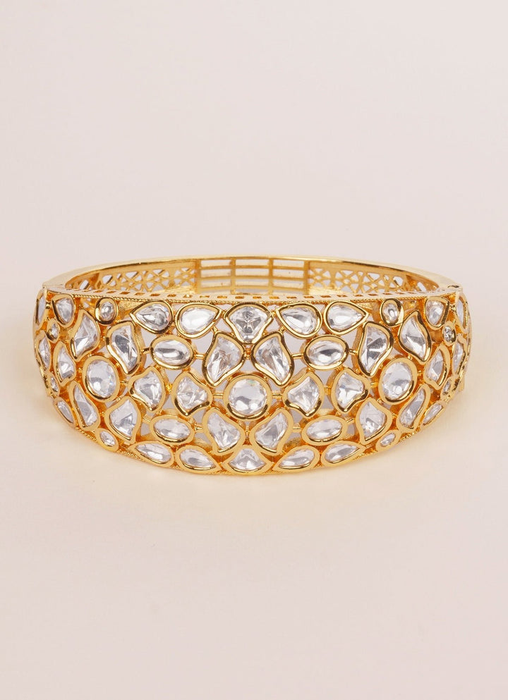 Chunky Polki Gold Bracelet Zevar by Geeta - Fabilicious Fashion