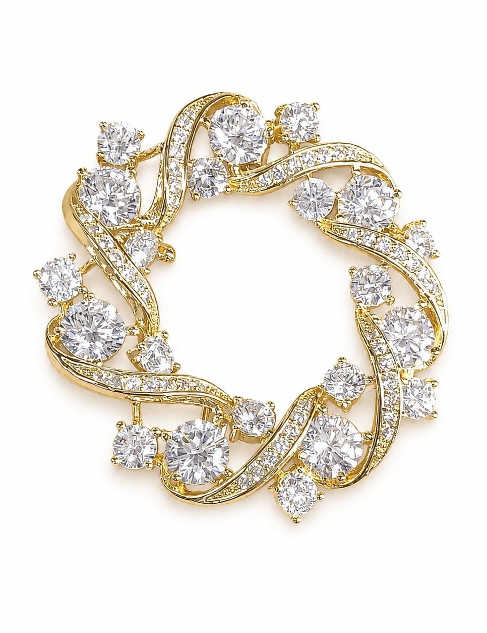 Vivinia By Vidhi Mehra Circular Swirl Zircon BroochFabilicious Fashion