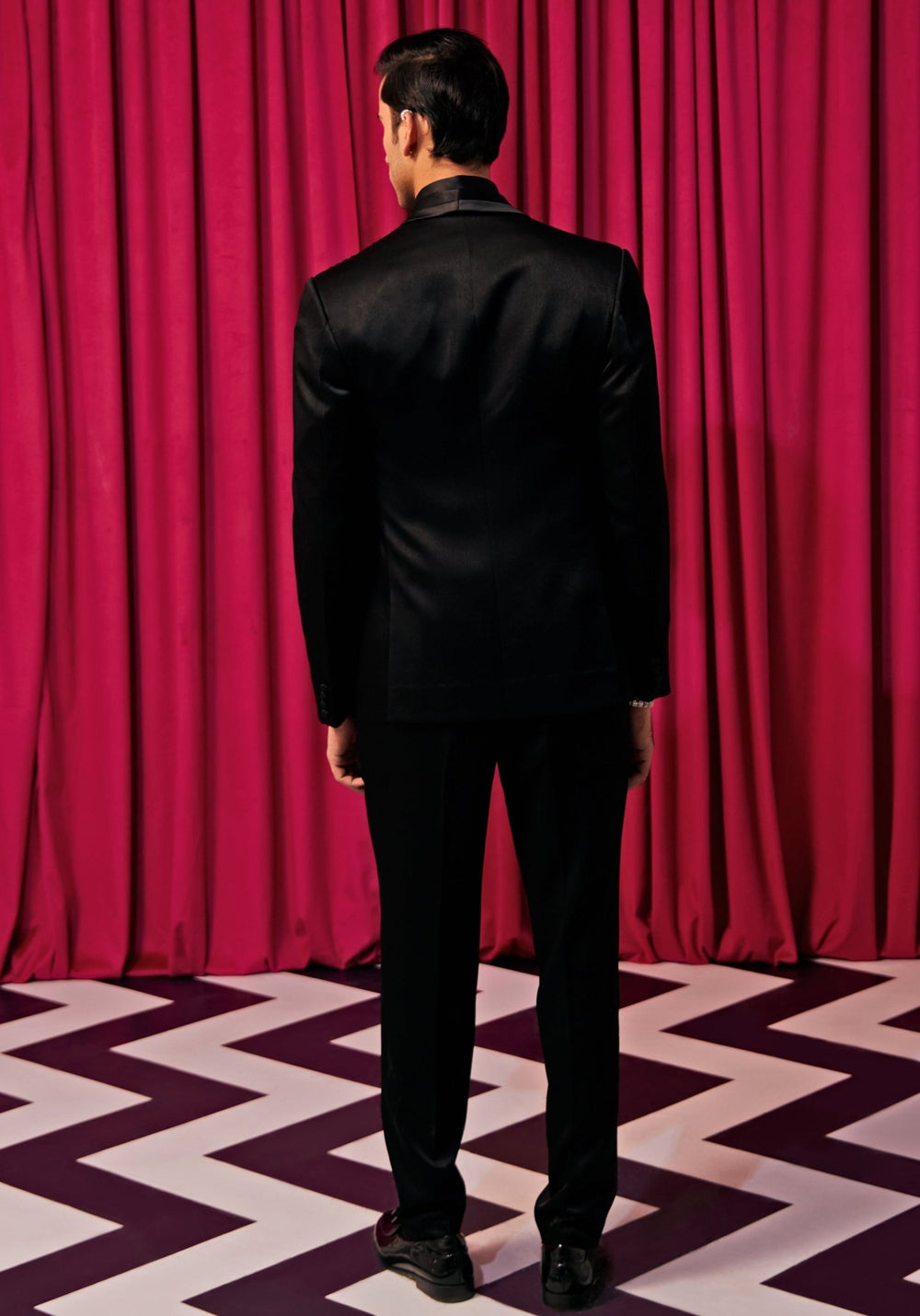 Classic Black Tuxedo Set Contrast by Parth - Fabilicious Fashion