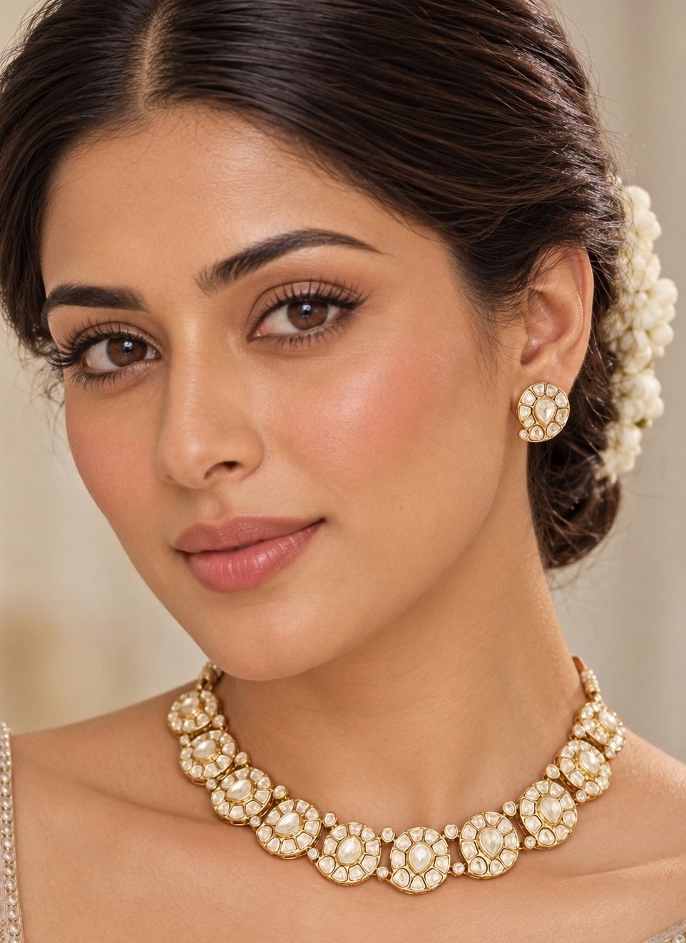 Zevar by Geeta Classic Gold Kundan Necklace SetFabilicious Fashion