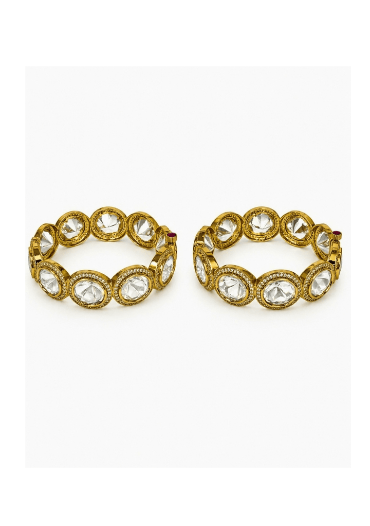 Vivinia By Vidhi Mehra Classic Moissanite Polki BanglesFabilicious Fashion